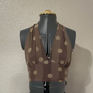 Brown Halter Top with Pattern